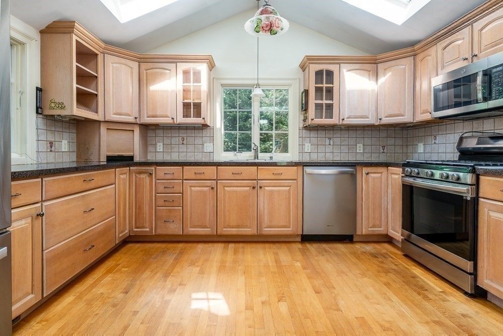 Interior, Kitchen, Pendant Lights, Stainless Steel Appliances, Wood Texture Flooring