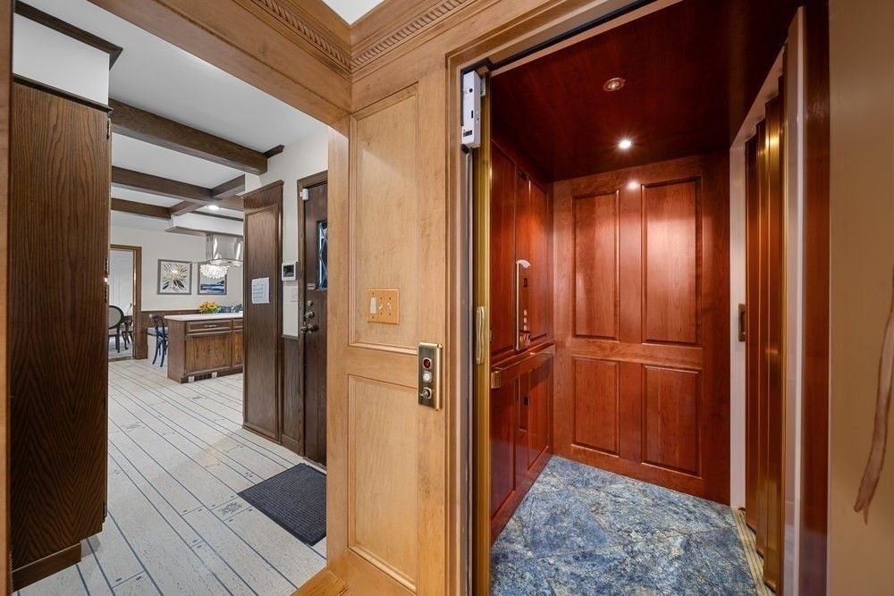 Elevator, Interior, Recessed Lighting, Wooden Ceilings, Wooden Walls