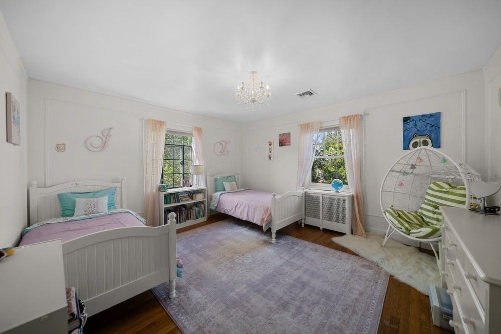 Bedroom, Chandelier, Interior, Wood Texture Flooring