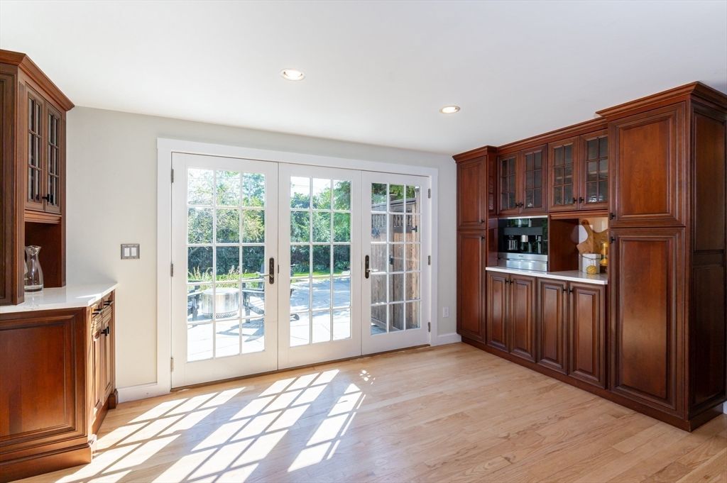 Empty room, Interior, Kitchen, Recessed Lighting, Wood Texture Flooring