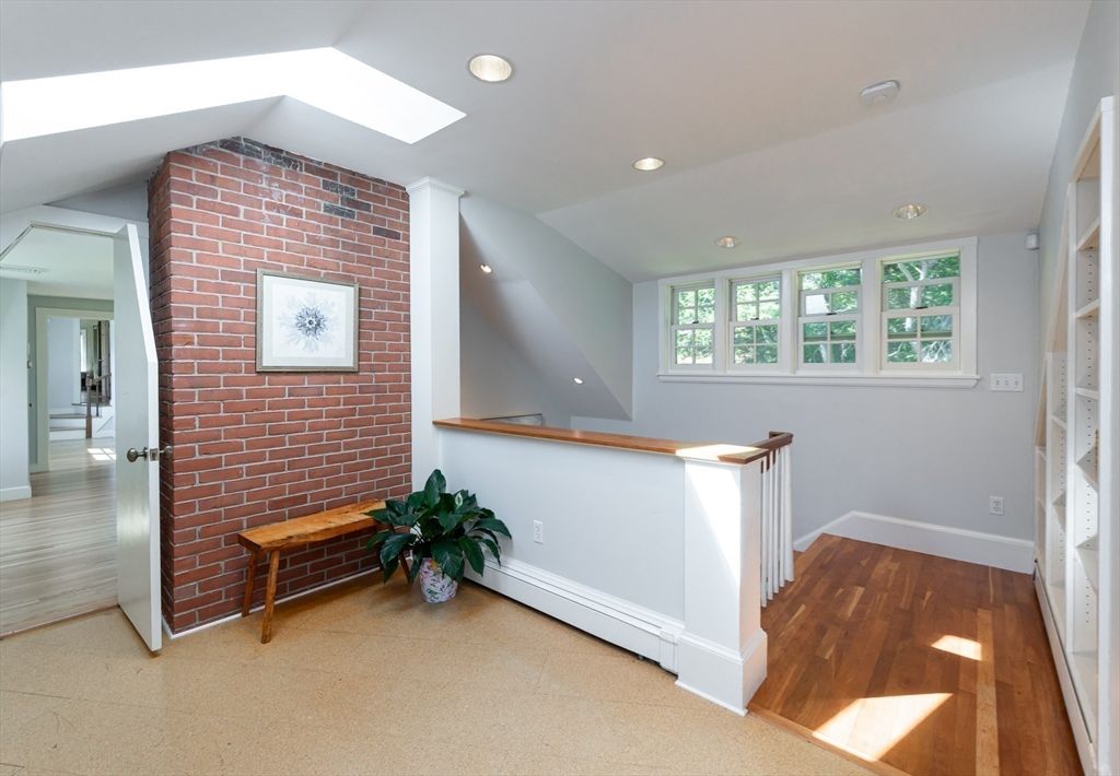 Interior, Recessed Lighting, Stone Walls, Wood Texture Flooring