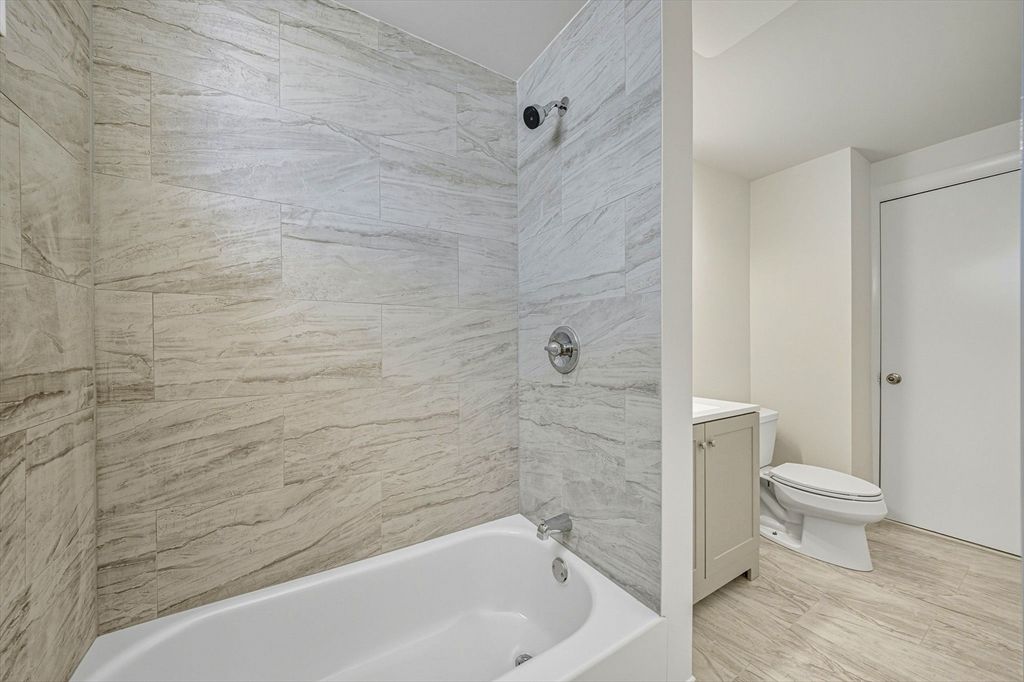 Bathroom, Interior, Marble Walls, Wood Texture Flooring