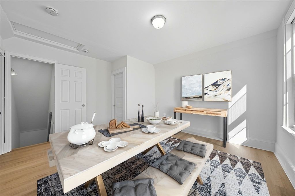 Dining room, Interior, Wood Texture Flooring
