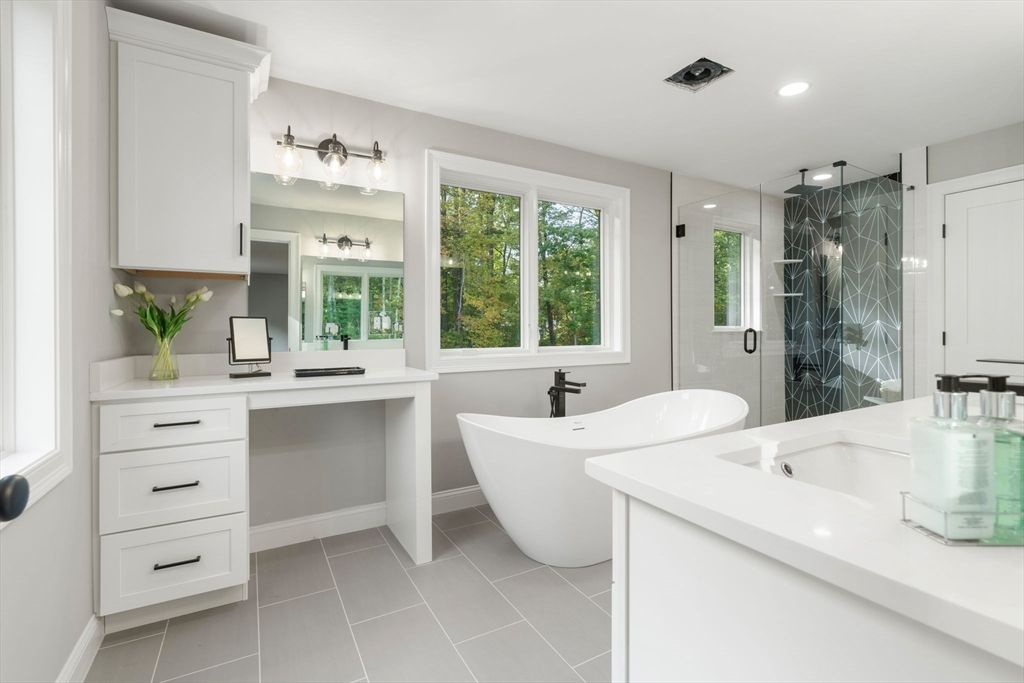 Bathroom, Dual Sink Vanities, Free Standing Baths, Glass Shower, Interior, Recessed Lighting