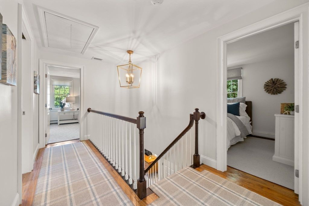 Bedroom, Interior, Pendant Lights, Wood Texture Flooring