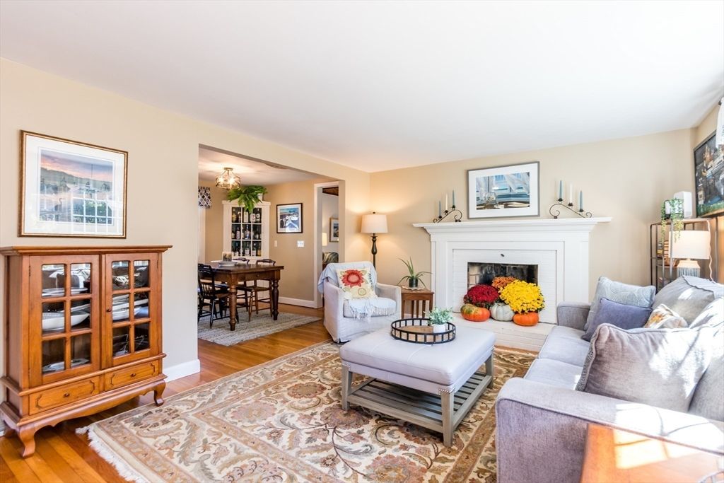 Dining room, Fireplace, Interior, Living room, Wood Texture Flooring