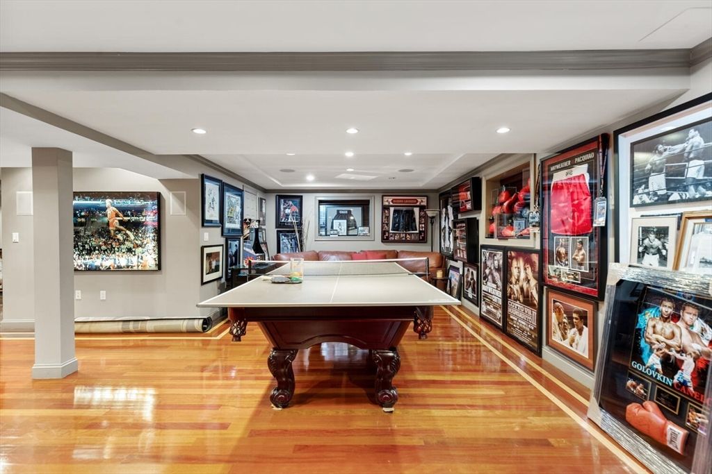 Game Room, Interior, Recessed Lighting, Wood Texture Flooring