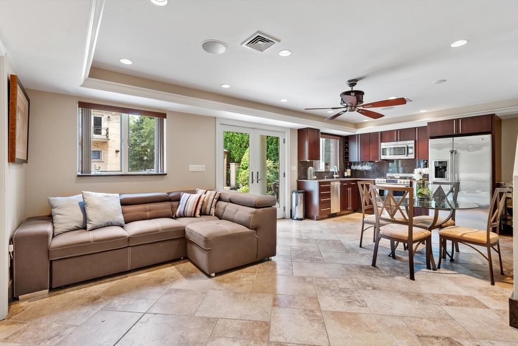 Dining room, Interior, Kitchen, Living room, Recessed Lighting, Stainless Steel Appliances
