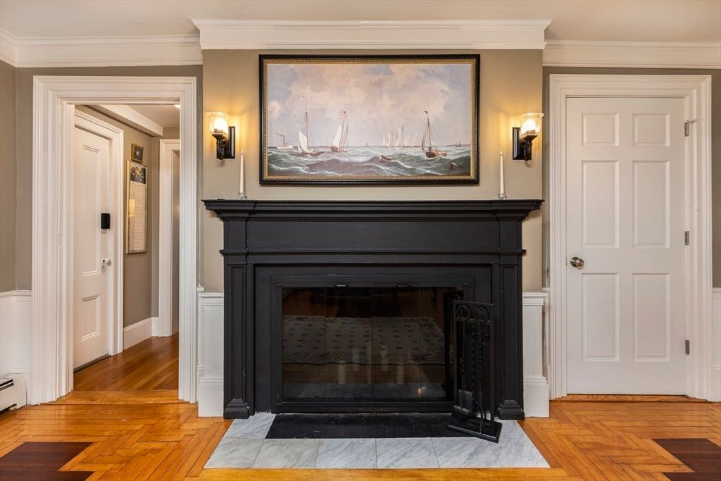 Fireplace, Interior, Wood Texture Flooring