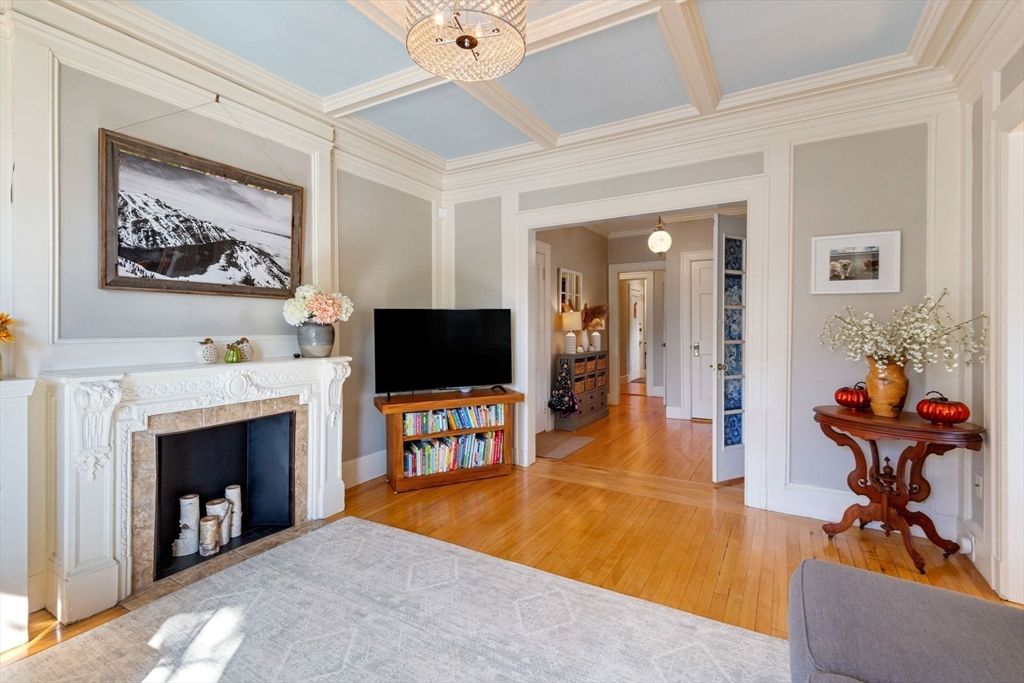 Fireplace, Interior, Wood Texture Flooring