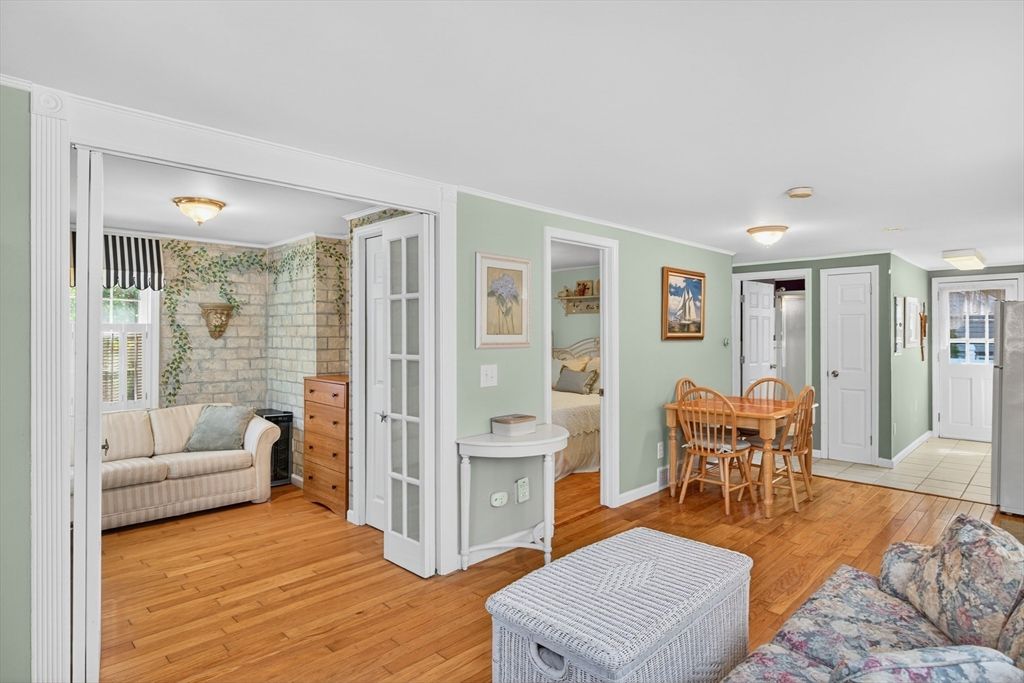 Dining room, Interior, Stone Walls, Wood Texture Flooring
