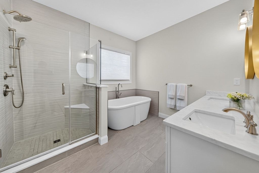 Bathroom, Dual Sink Vanities, Free Standing Baths, Glass Shower, Interior