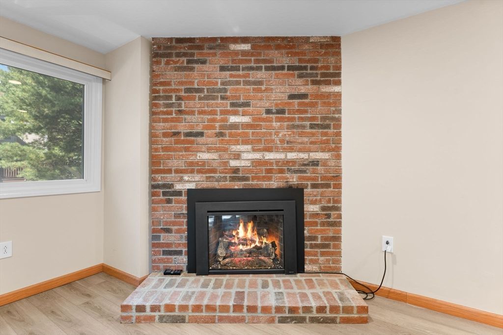 Fireplace, Interior, Stone Walls, Wood Texture Flooring