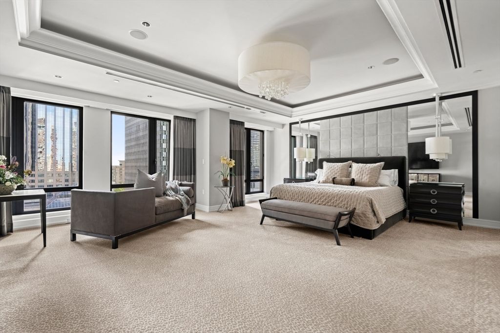 Bedroom, Chandelier, Interior, Recessed Lighting