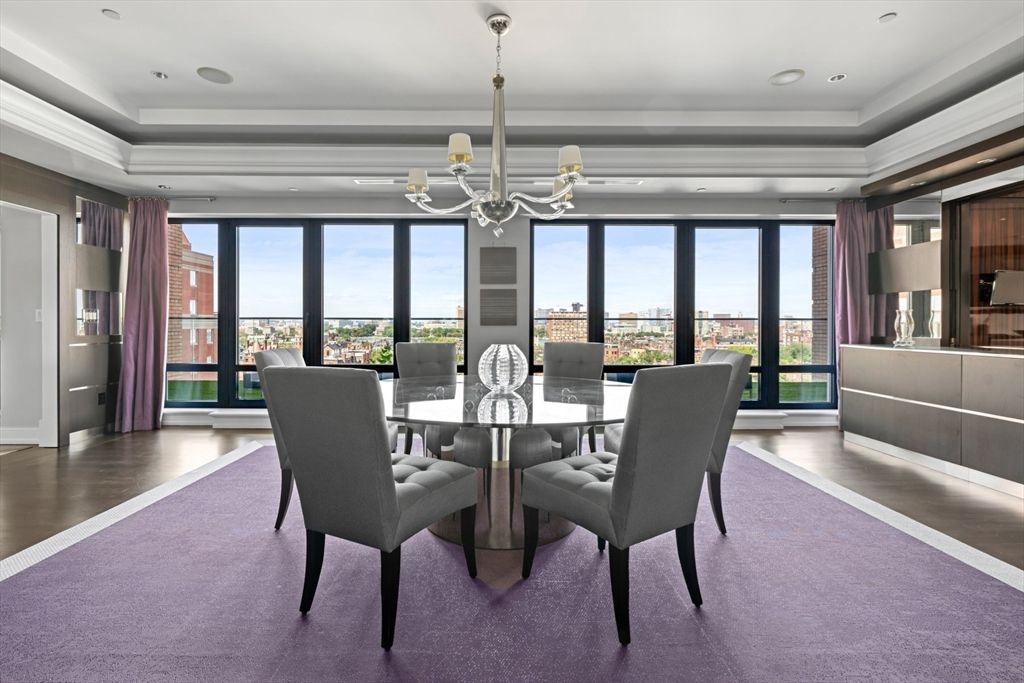 Chandelier, Dining room, Interior, Recessed Lighting, Wood Texture Flooring