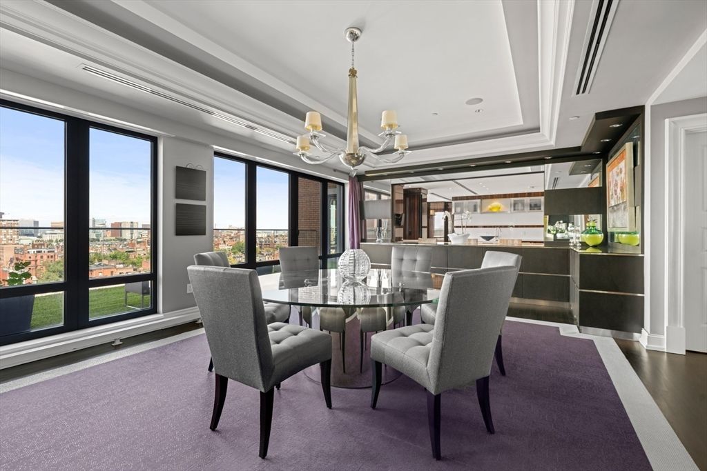 Chandelier, Dining room, Interior, Pendant Lights, Recessed Lighting, Wood Texture Flooring