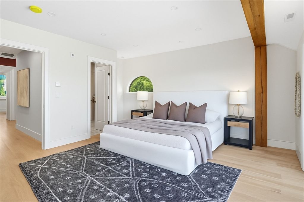 Bedroom, Interior, Wooden Beams, Wood Texture Flooring
