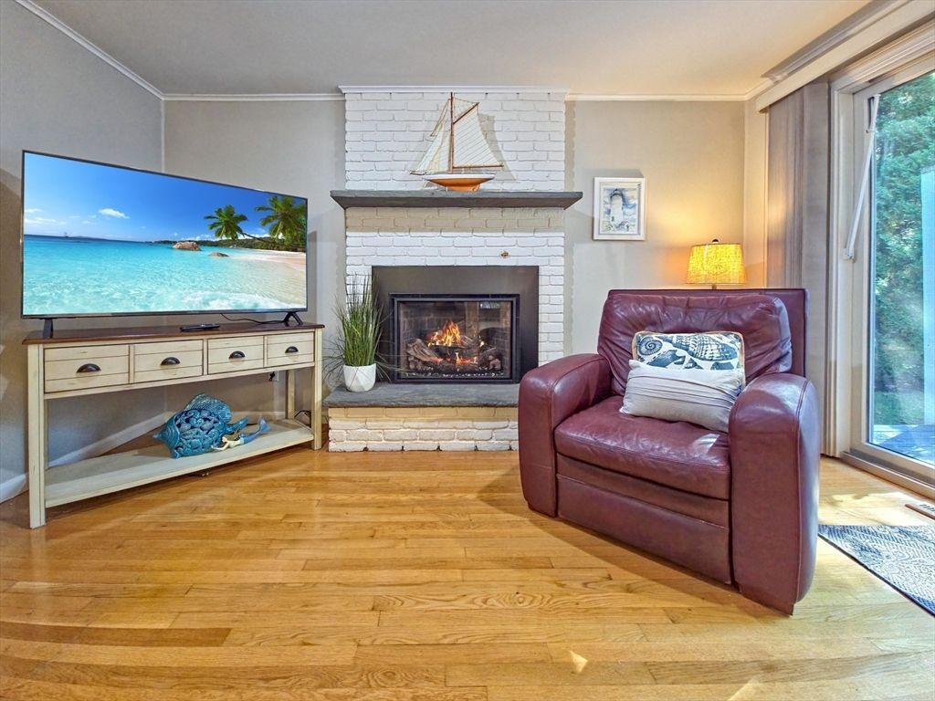 Fireplace, Interior, Stone Walls, Wood Texture Flooring