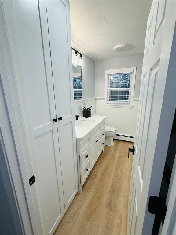 Bathroom, Interior, Recessed Lighting, Wood Texture Flooring