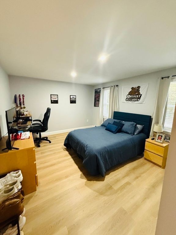 Bedroom, Home Office, Interior, Recessed Lighting, Wood Texture Flooring