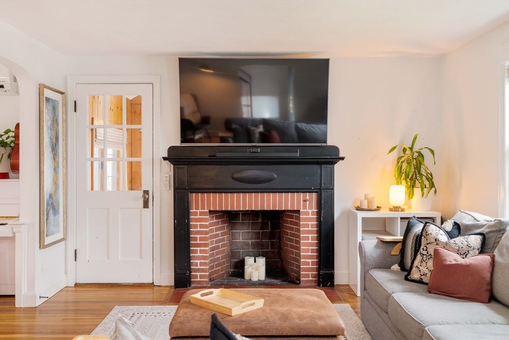 Fireplace, Interior, Wood Texture Flooring