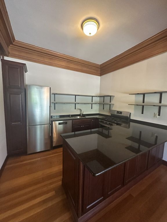 Interior, Kitchen, Stainless Steel Appliances, Wood Texture Flooring