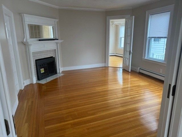 Empty room, Fireplace, Interior, Wood Texture Flooring