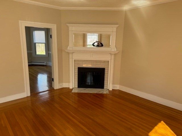 Empty room, Fireplace, Interior, Wood Texture Flooring