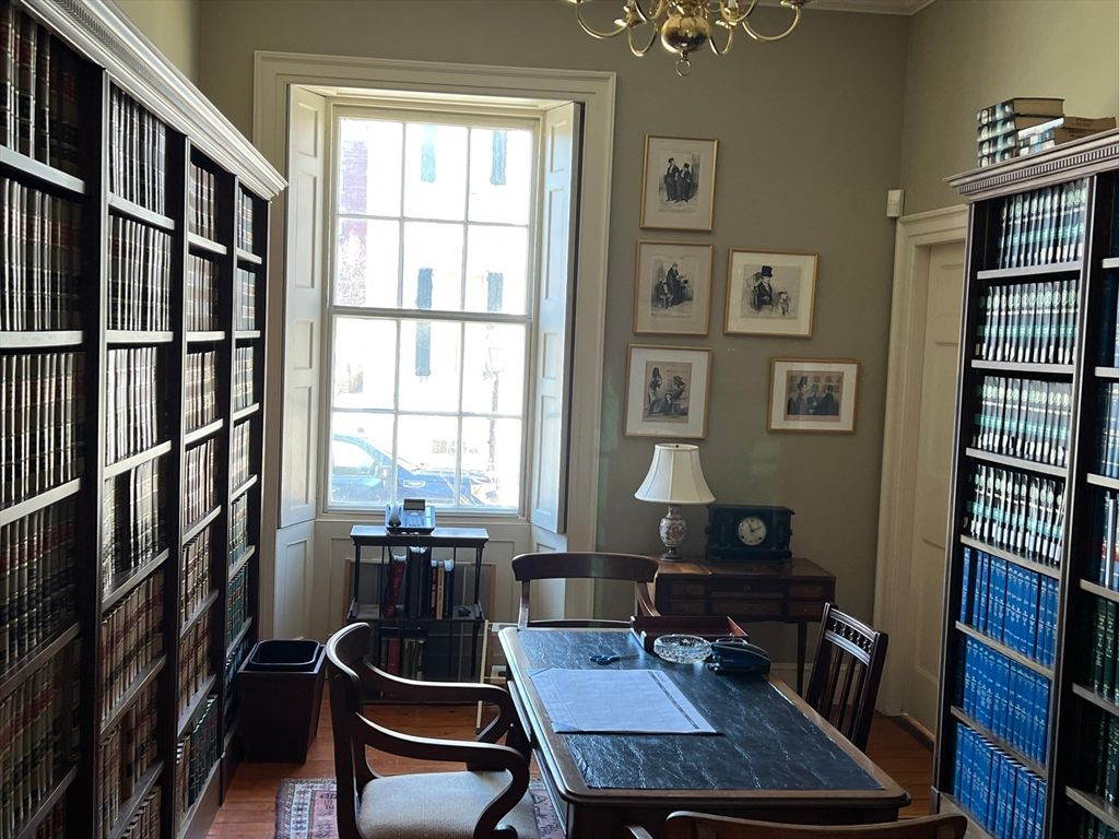 Chandelier, Home Office, Interior, Wood Texture Flooring