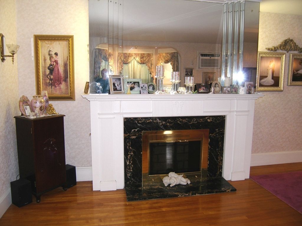 Fireplace, Interior, Pendant Lights, Wood Texture Flooring