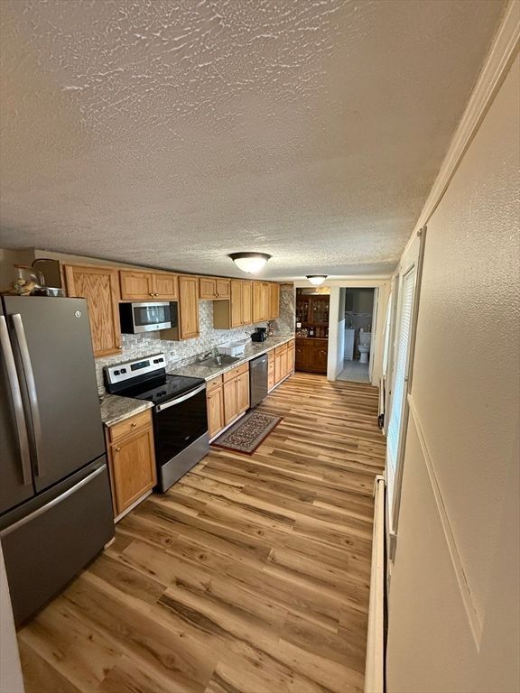 Interior, Kitchen, Stainless Steel Appliances, Wood Texture Flooring