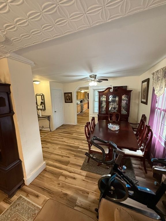 Dining room, Interior, Wood Texture Flooring