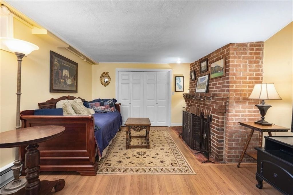 Fireplace, Interior, Stone Walls, Wood Texture Flooring