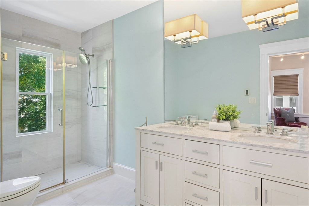 Bathroom, Dual Sink Vanities, Glass Shower, Interior