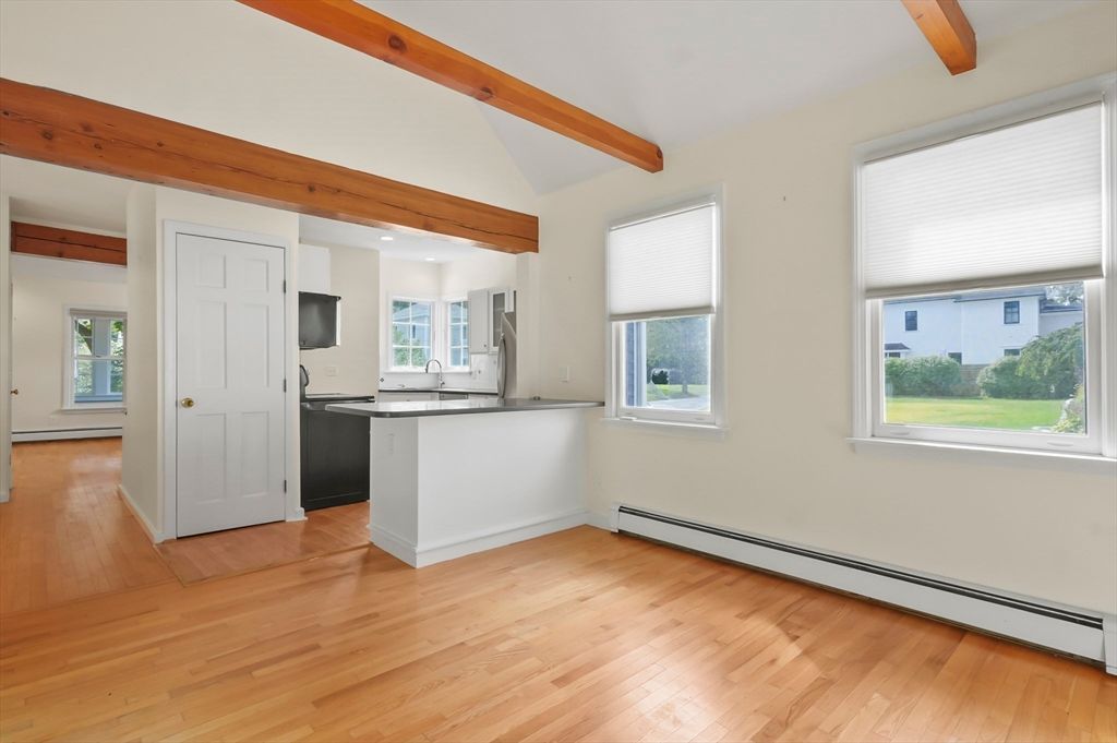 Interior, Kitchen, Recessed Lighting, Wooden Beams, Wood Texture Flooring