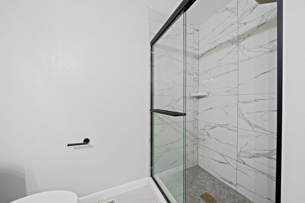 Bathroom, Glass Shower, Interior, Marble Walls