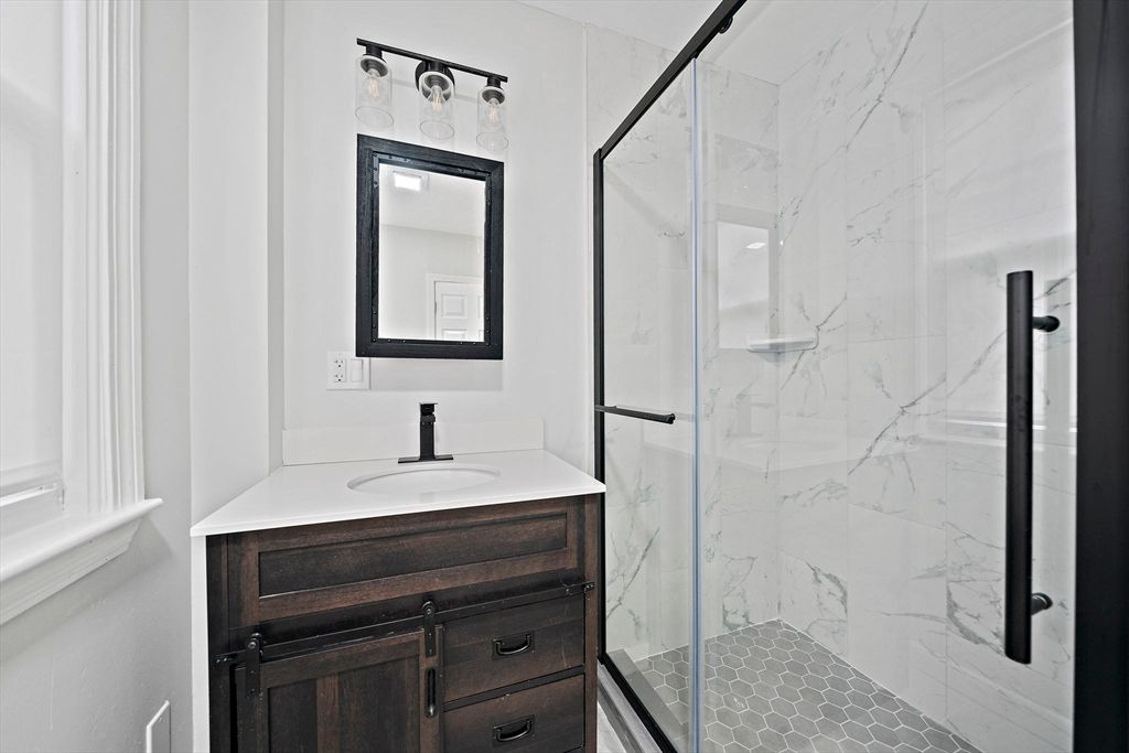 Bathroom, Glass Shower, Interior, Marble Walls