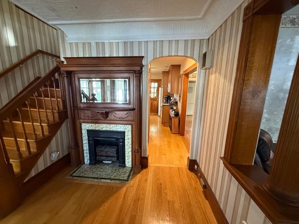 Fireplace, Interior, Wood Texture Flooring