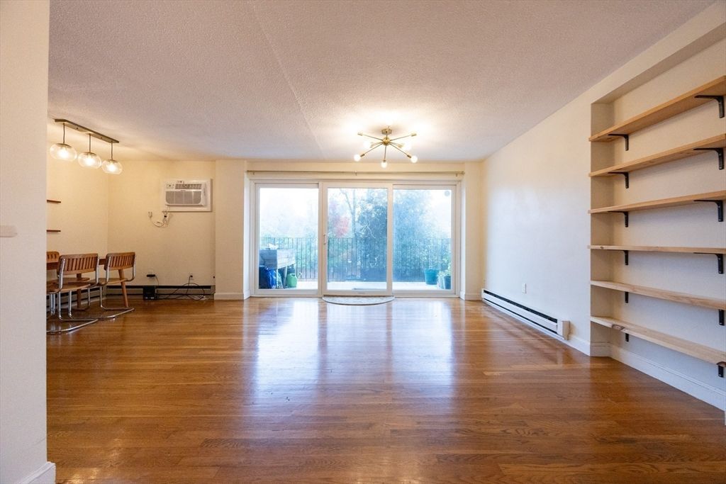 Dining room, Empty room, Interior, Pendant Lights, Wood Texture Flooring