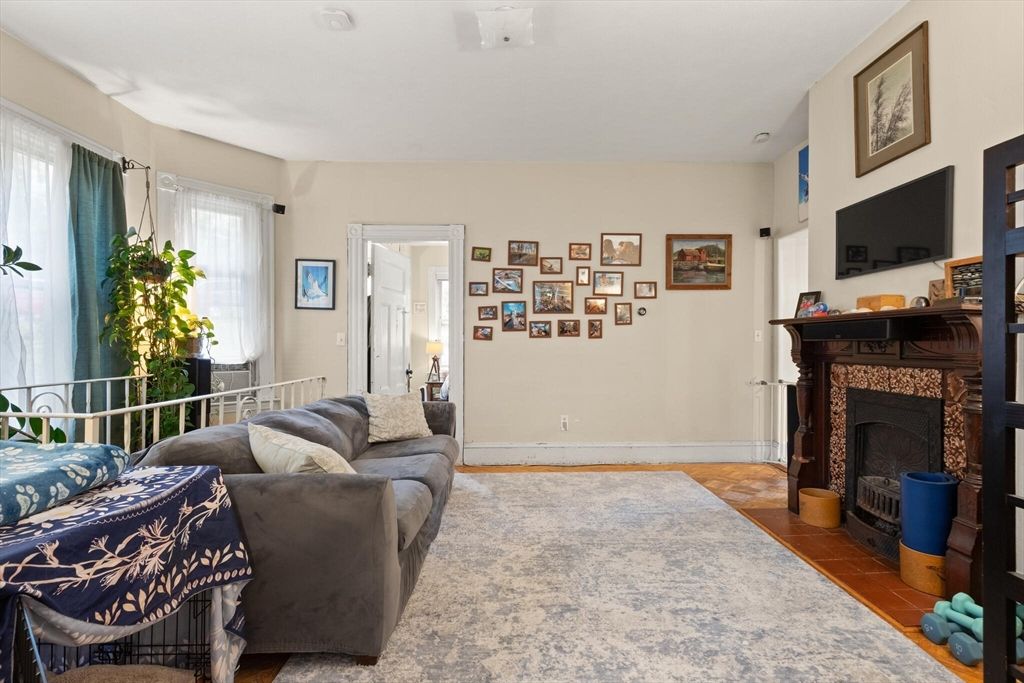 Fireplace, Interior, Wood Texture Flooring