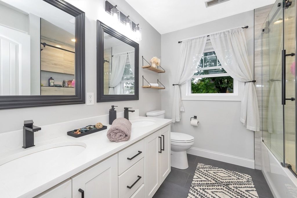 Bathroom, Dual Sink Vanities, Glass Shower, Interior