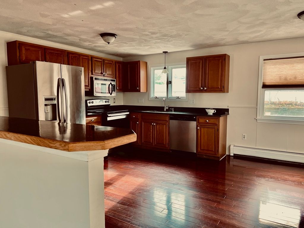Interior, Kitchen, Stainless Steel Appliances, Wood Texture Flooring