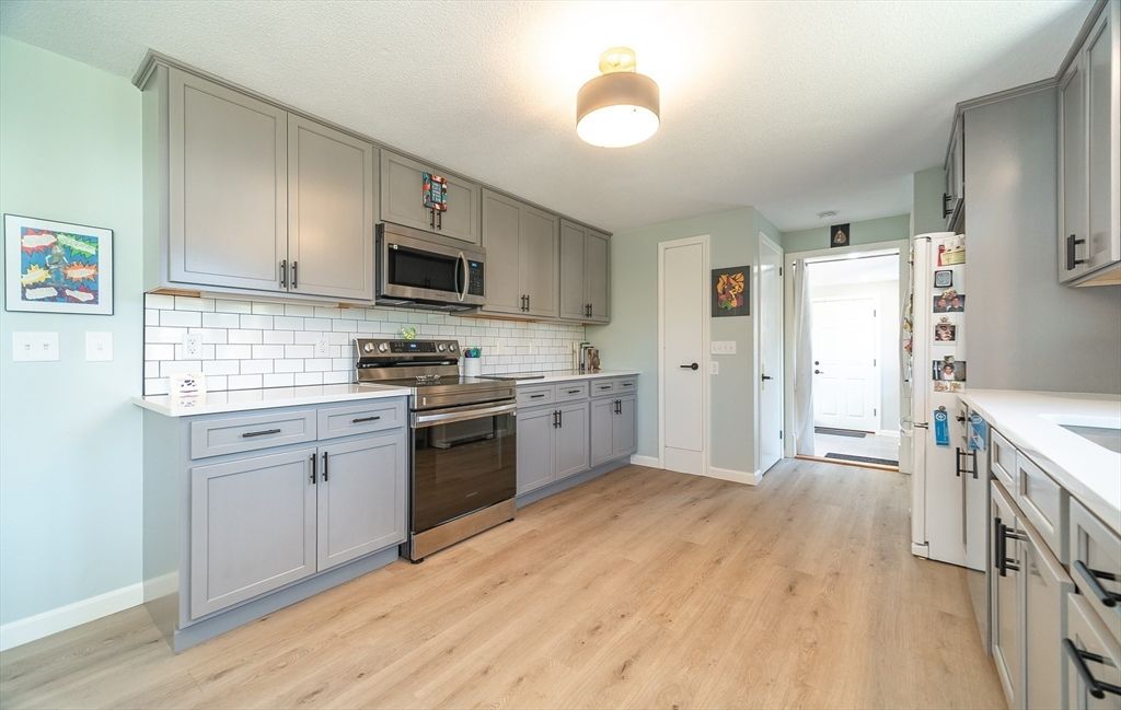 Interior, Kitchen, Stainless Steel Appliances, Wood Texture Flooring