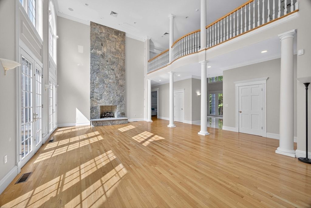 Fireplace, Interior, Recessed Lighting, Wood Texture Flooring