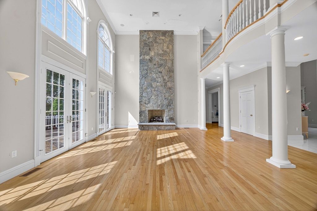 Fireplace, Interior, Recessed Lighting, Wood Texture Flooring
