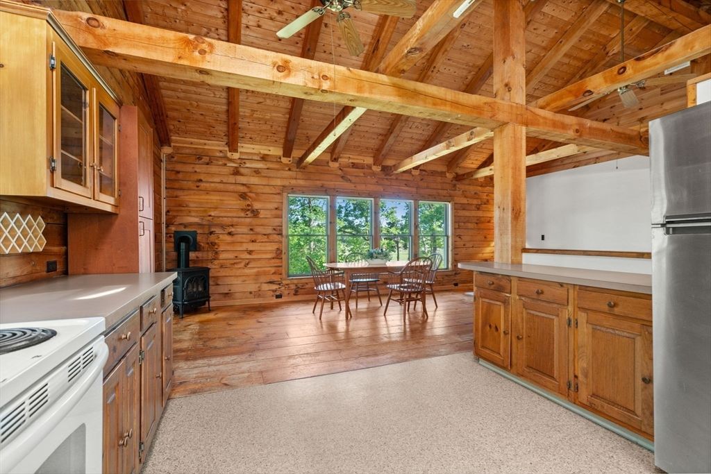 Dining room, Fireplace, Interior, Kitchen, Wooden Beams, Wooden Ceilings, Wood Texture Flooring, Wooden Walls