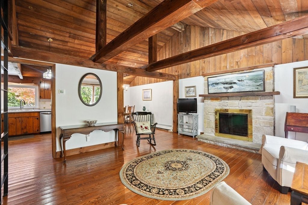 Fireplace, Interior, Kitchen, Wooden Beams, Wooden Ceilings, Wood Texture Flooring, Wooden Walls