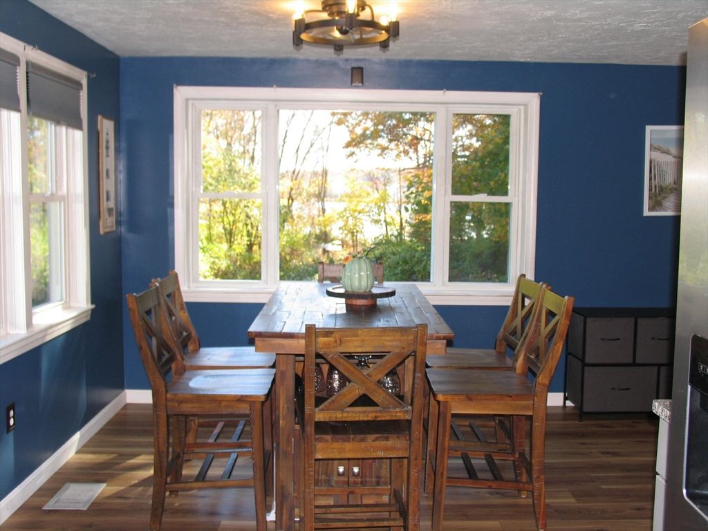 Chandelier, Dining room, Interior, Wood Texture Flooring