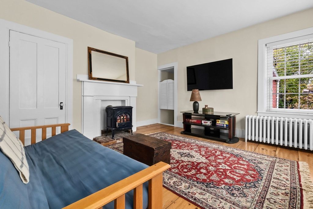 Bedroom, Fireplace, Interior, Wood Texture Flooring