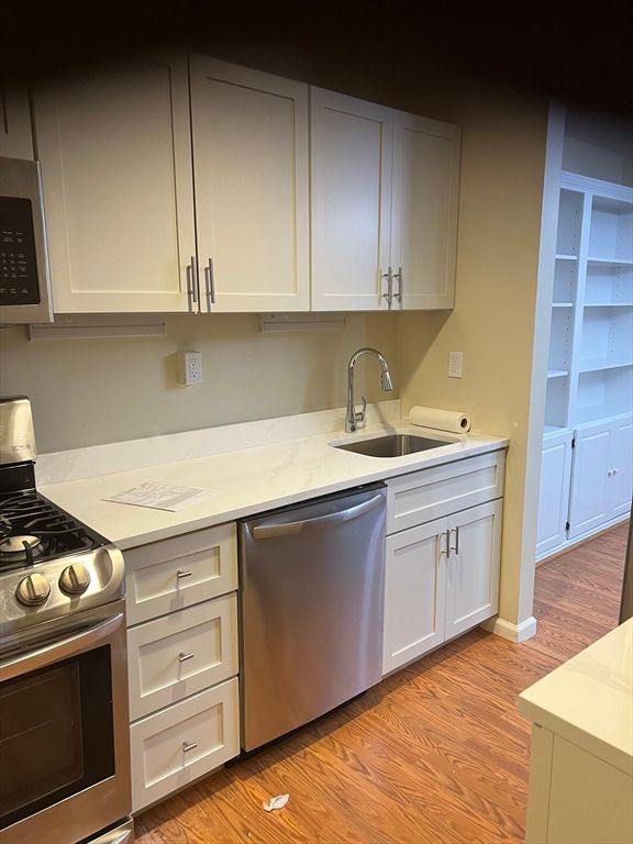 Interior, Kitchen, Stainless Steel Appliances, Wood Texture Flooring